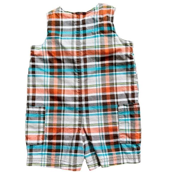 Carter’s Baby Boy Kids Plaid Octopus Embroidered Sleeveless Romper. 9 Months. - Picture 2 of 6